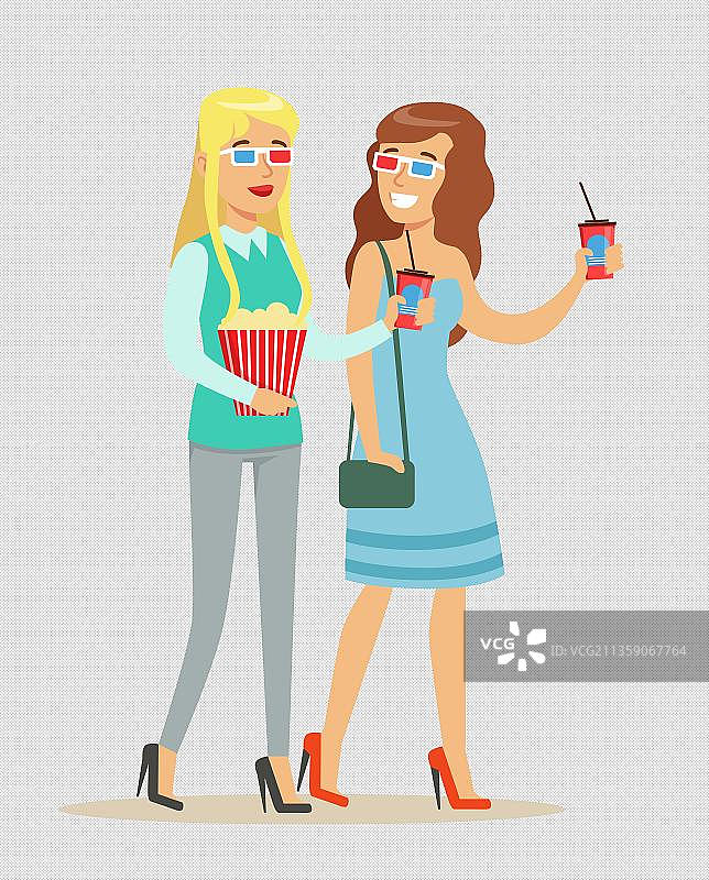 一起看电影的闺蜜图片素材