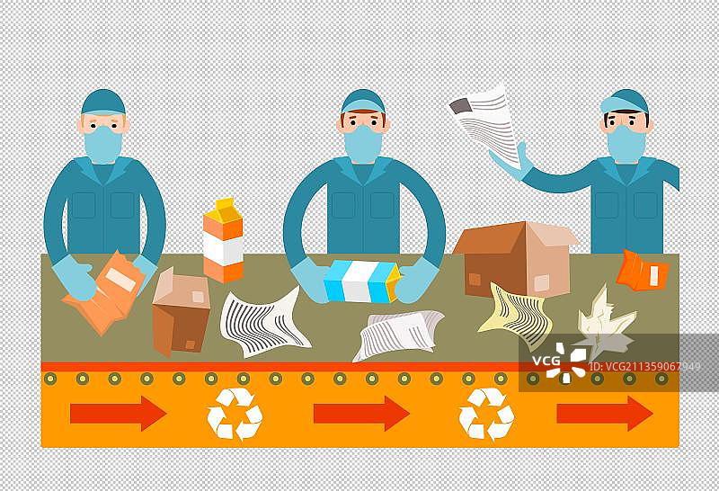 漫画风运输机打包的工人图片素材