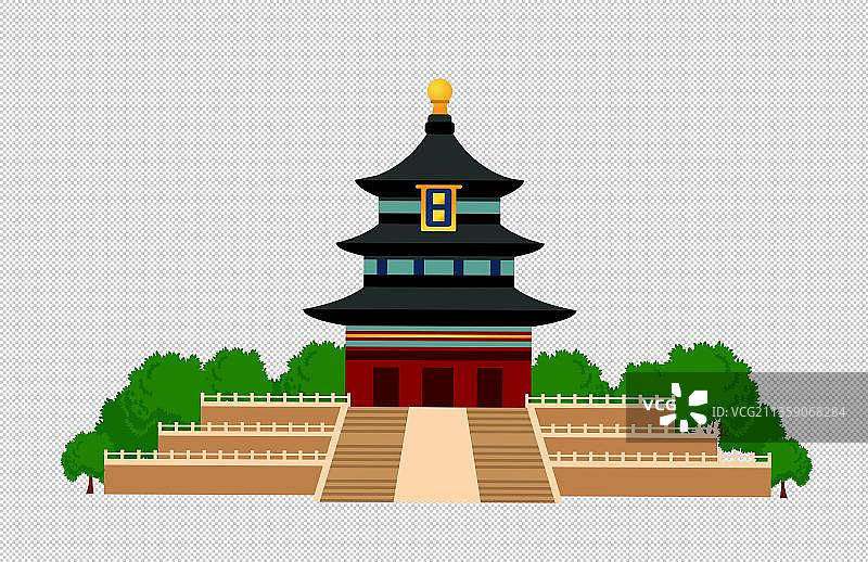 中式三层古建筑图片素材