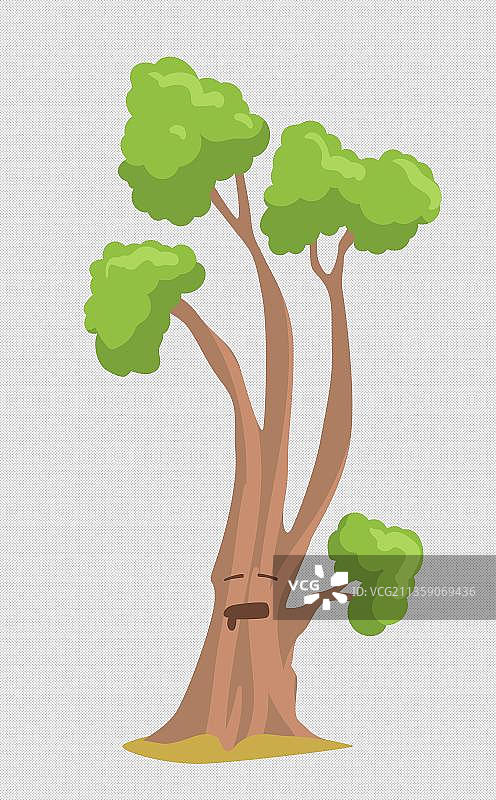 漫画风大树发愁表情包图片素材