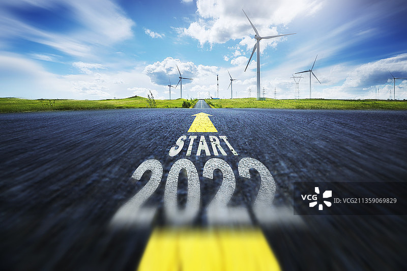 2022,新年开端,道路,运动模糊图片素材