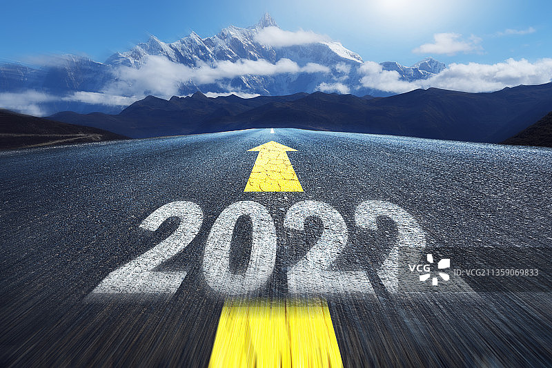 2022,新年,道路,运动模糊图片素材