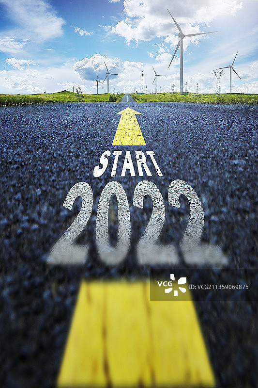 2022,新年开端,道路,运动模糊图片素材