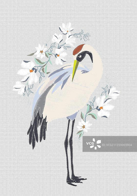 中国风低头的仙鹤图片素材