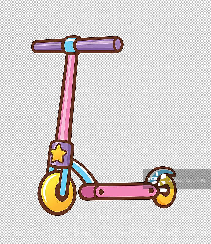 粉色滑板车元素图片素材