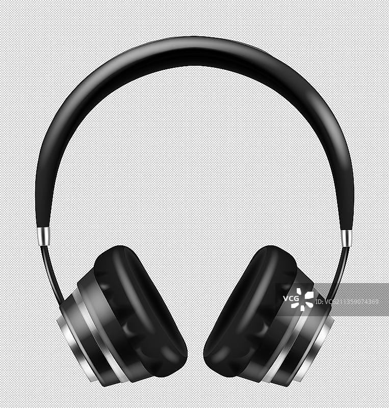黑色3d耳机图片素材
