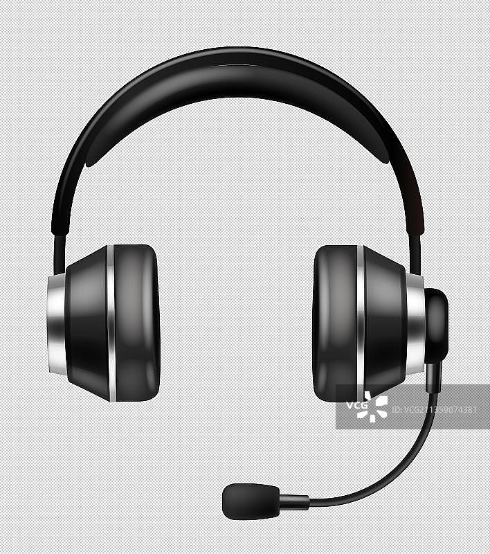 黑色耳机耳麦元素图片素材