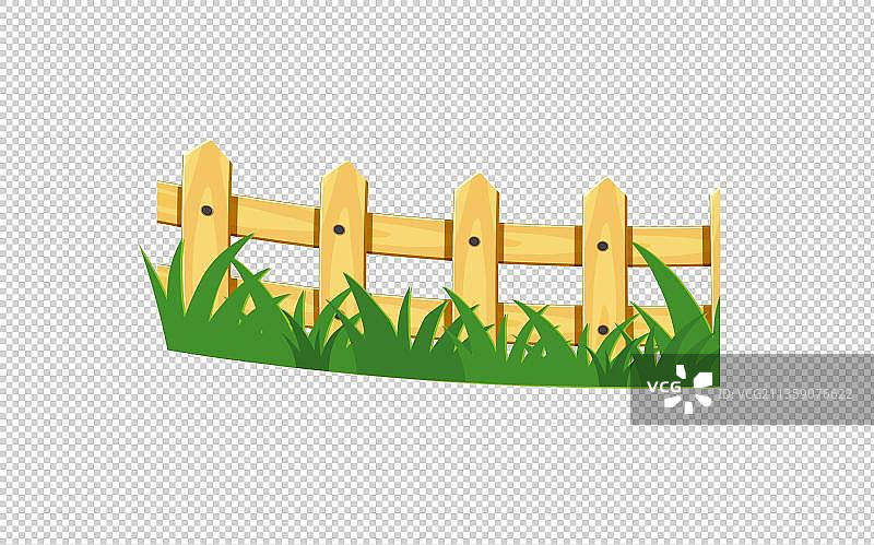 漫画风花园里的围栏元素图片素材