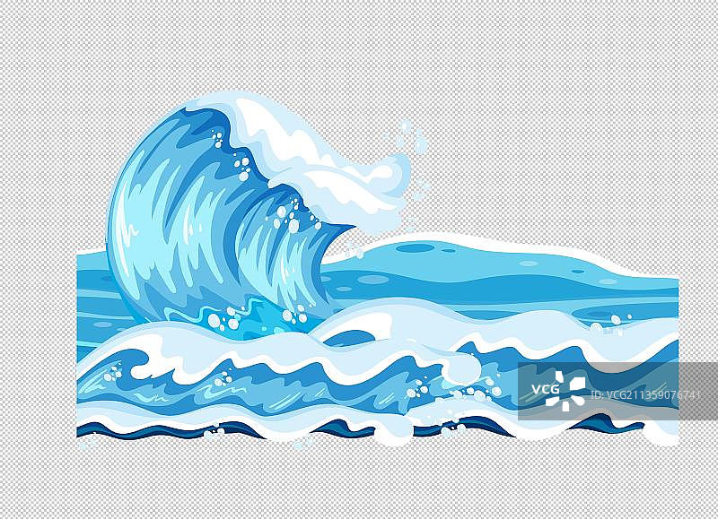 漫画风大海海浪元素图片素材