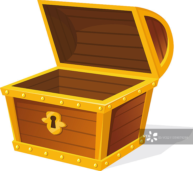 带金色框架的空宝箱图片素材
