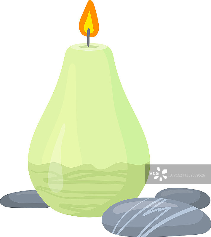 燃烧的发光海卵绿色蜡烛图片素材