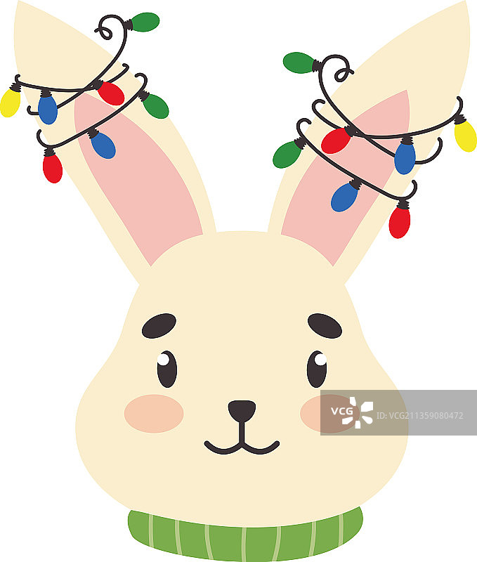可爱圣诞兔子设计图片素材