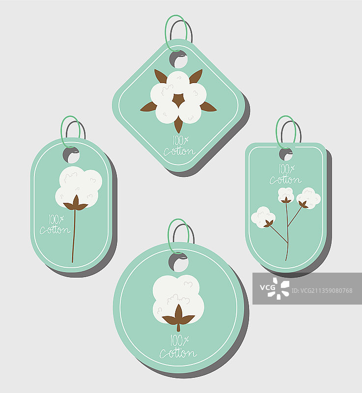 棉标签图标集图片素材