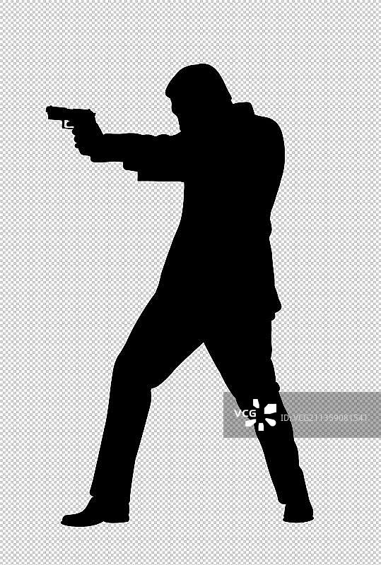 拿着手枪的男人元素图片素材