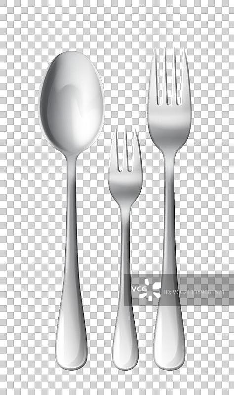 不锈钢叉子跟勺子图片素材