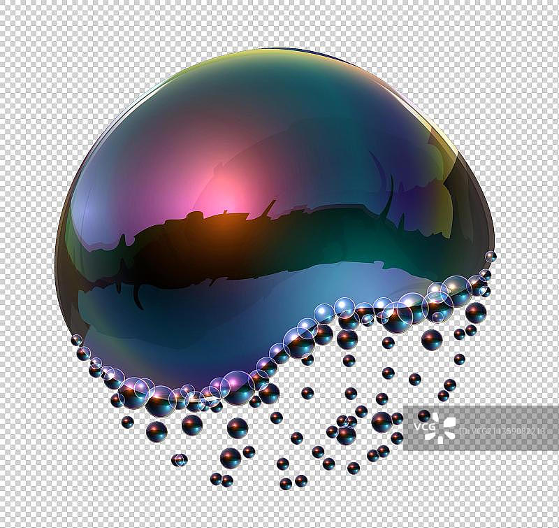卡通渐变色倒立水泡元素图片素材