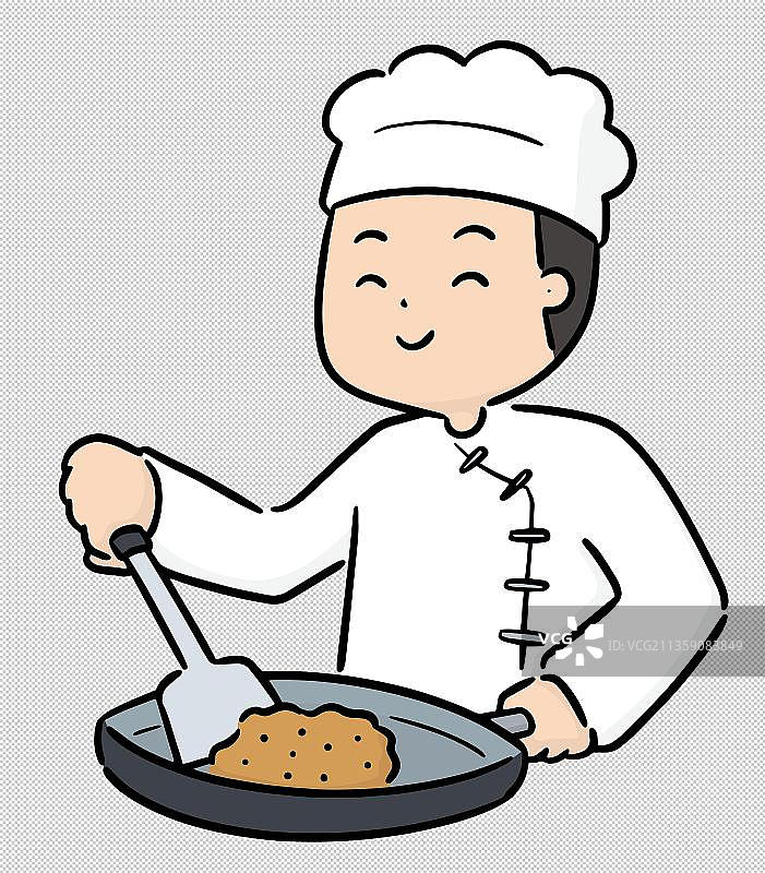 厨房煎牛排的厨师元素图片素材