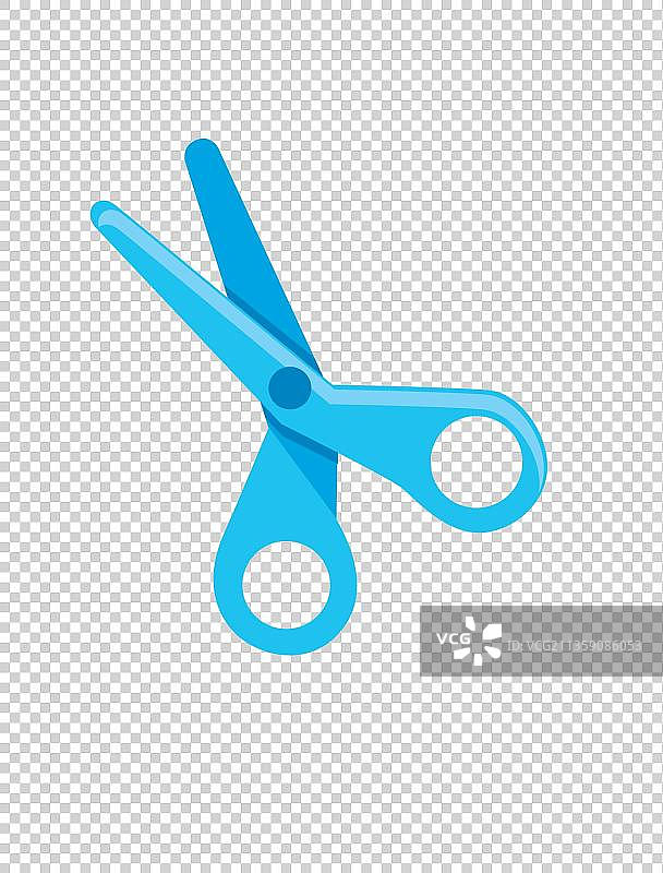 蓝色剪刀装饰元素图片素材