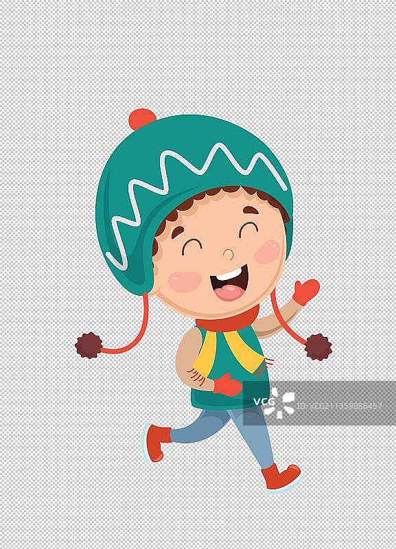 跑着笑起来的女孩元素图片素材