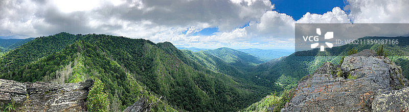 山景全景，美国大雾山图片素材