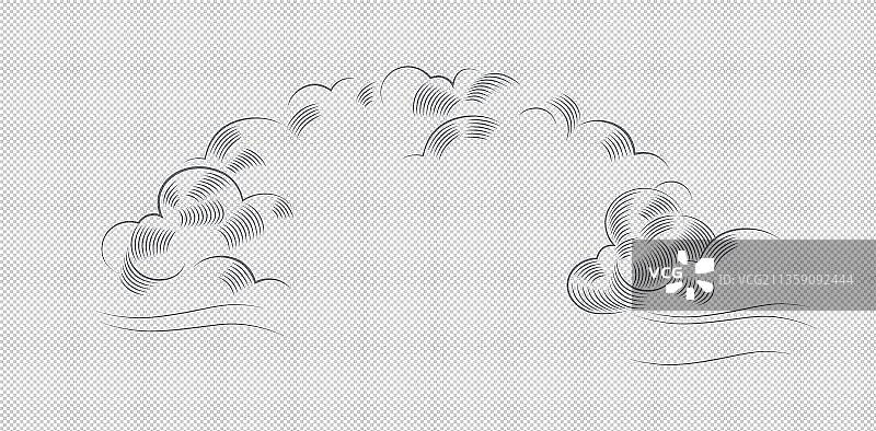透明线条云层免抠元素图片素材