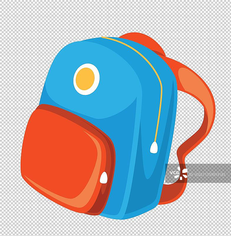 卡通立体蓝色书包元素图片素材