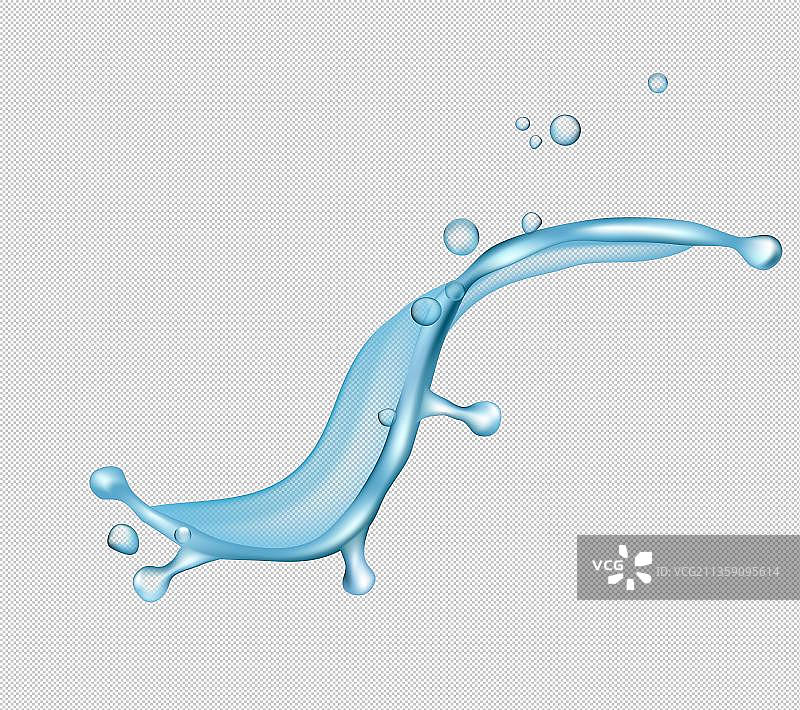 蓝色水流免抠图片图片素材