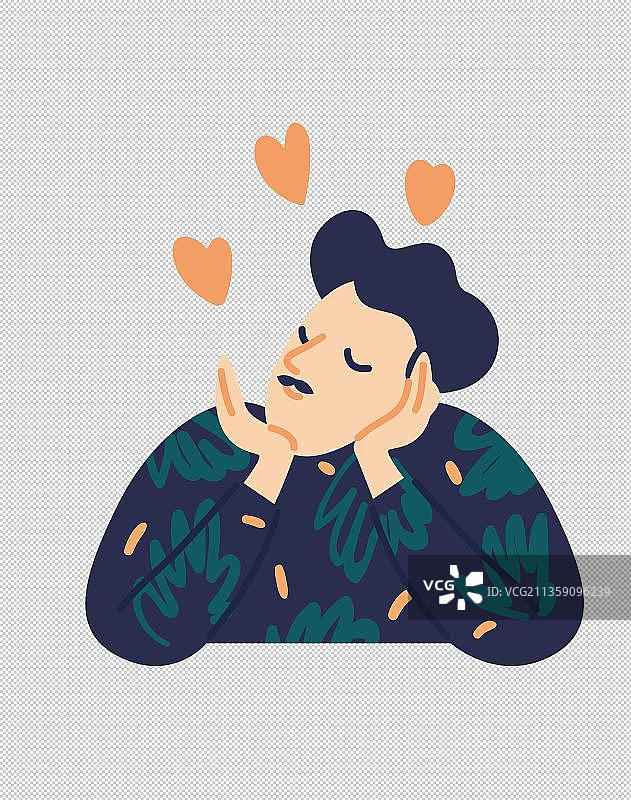 扁平风恋爱的男人图片素材