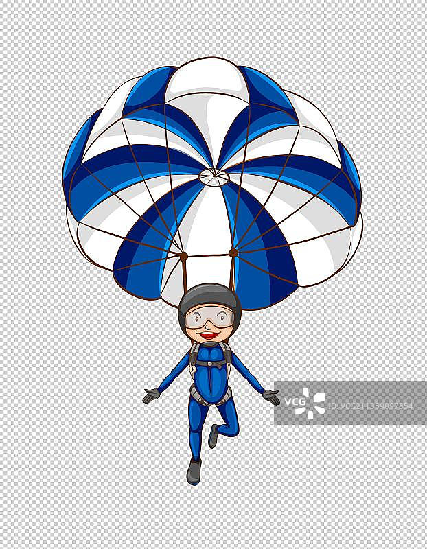 跳伞运动卡通高清png免抠元素图片素材
