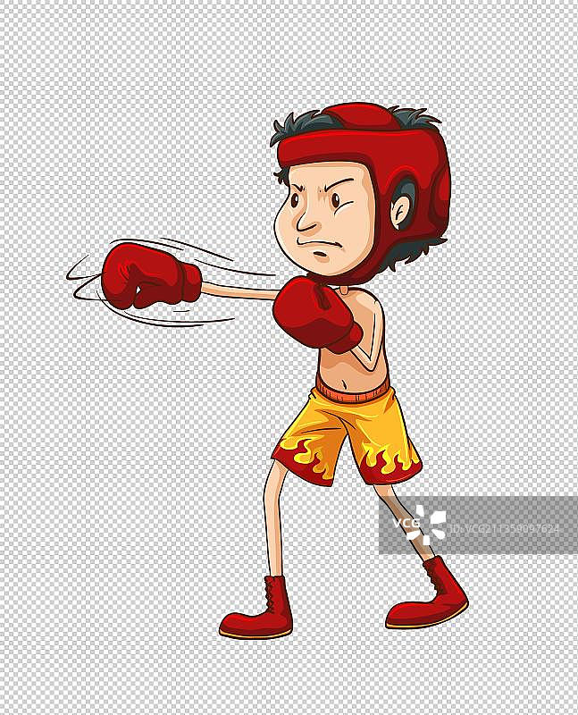 拳击运动卡通高清png免抠元素图片素材