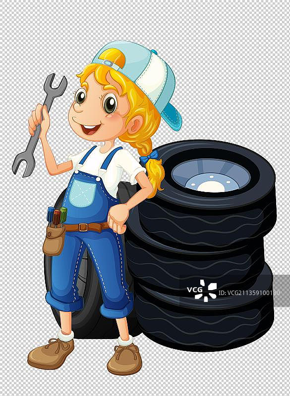 卡通修车工图片素材