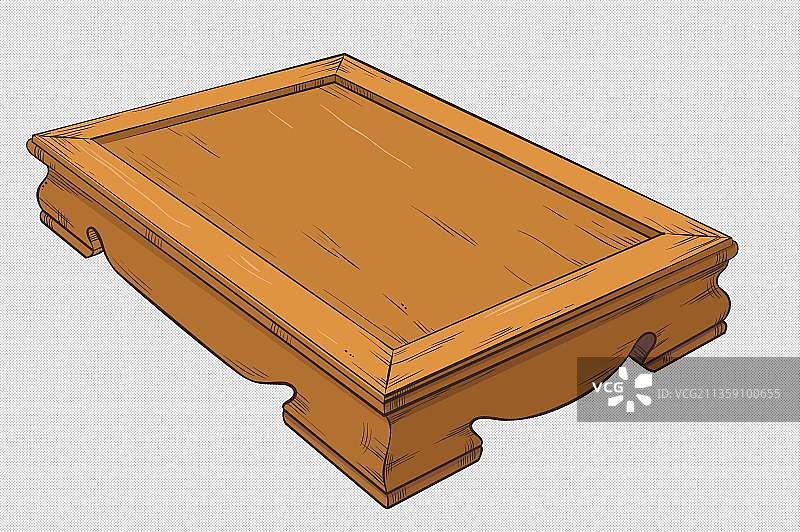 棕色的茶具托盘图片素材