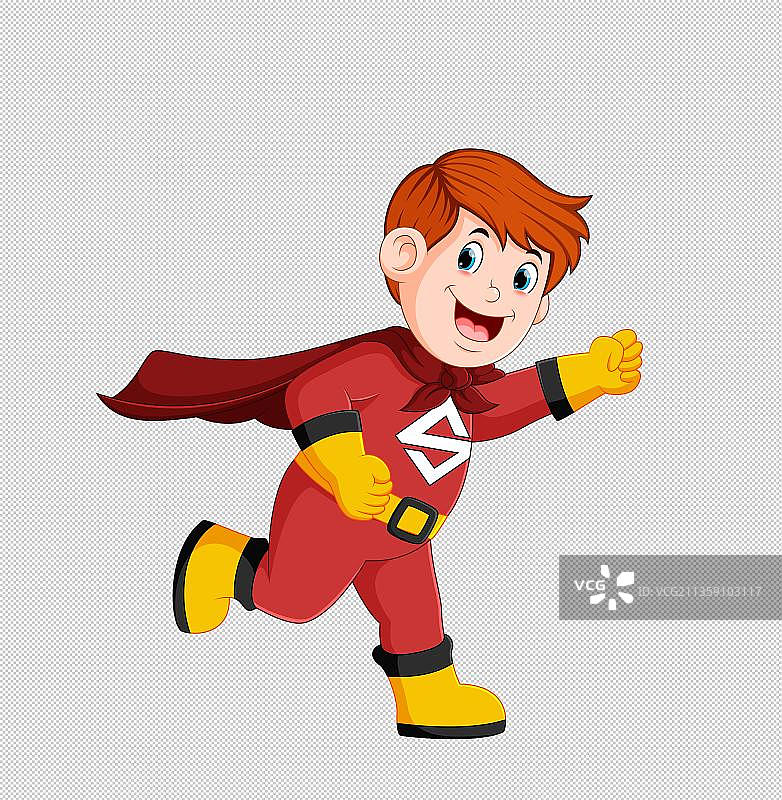 穿超人衣服的小男孩图片素材