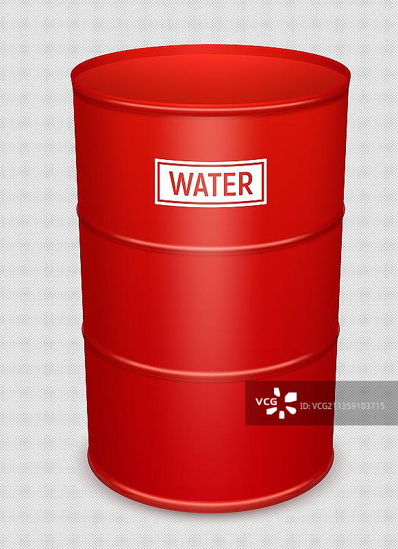 一个红色铁皮水桶图片素材