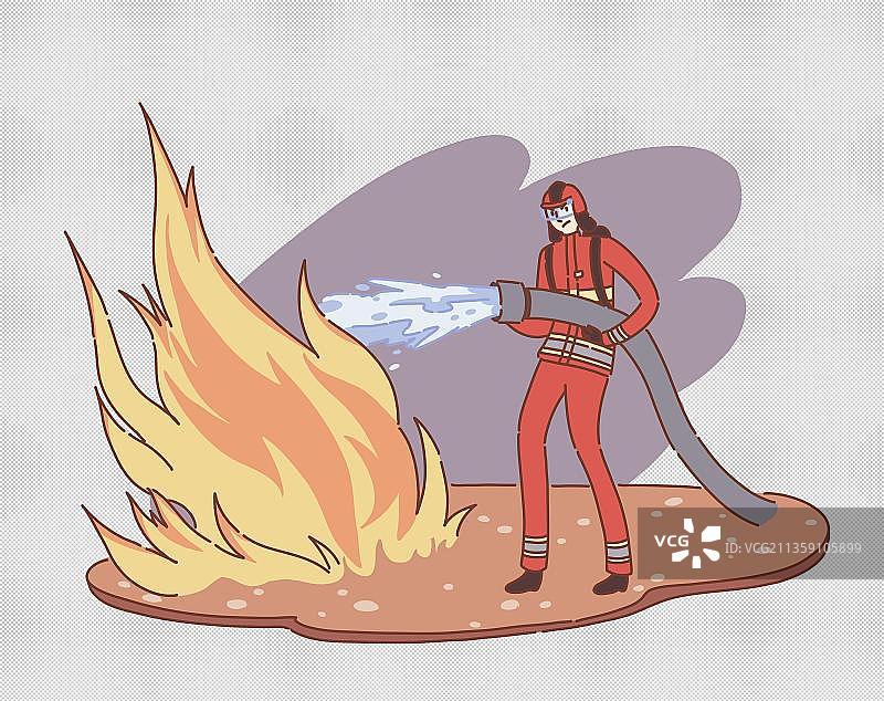 消防员进行灭火图片素材
