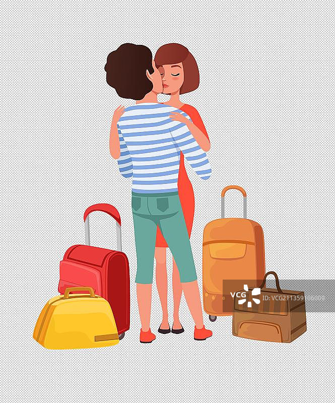 久别重逢的情侣图片素材