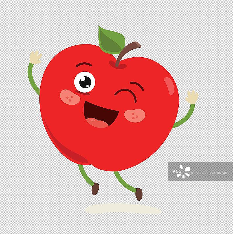 新鲜苹果拟人表情包图片素材