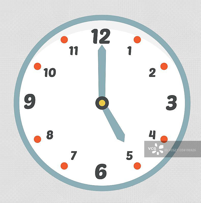时钟显示下午五点时间图片素材