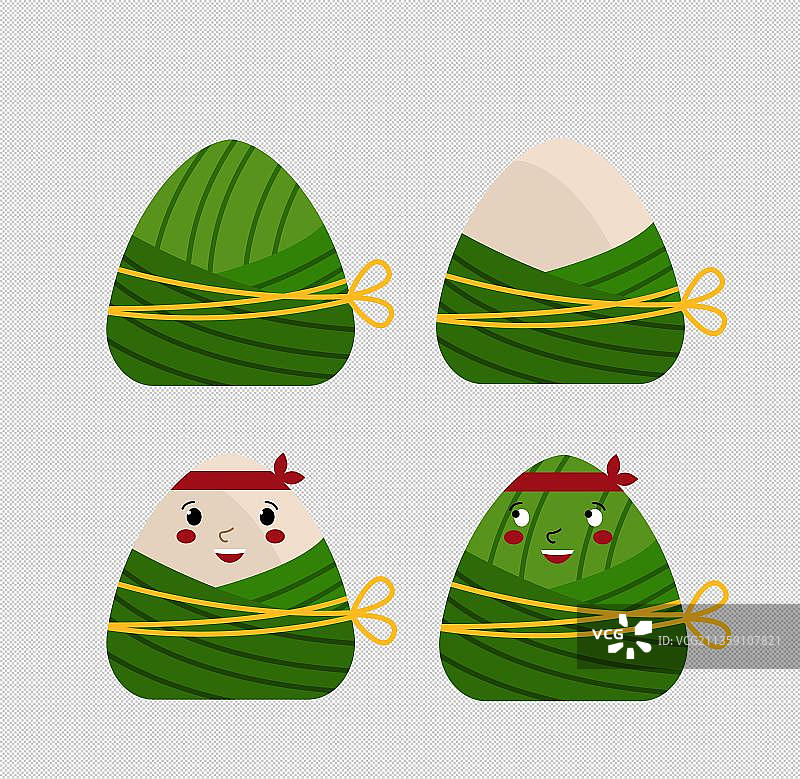 卡通绿色粽子元素图片素材