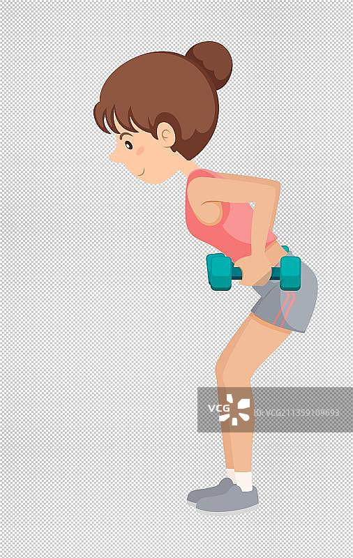 举哑铃卡通高清png免抠元素图片素材