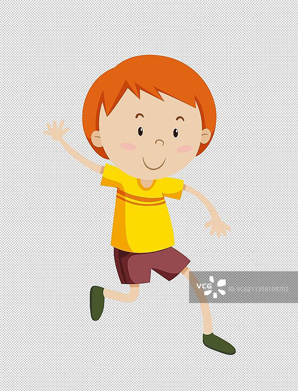 跑步招手卡通高清png免抠元素图片素材