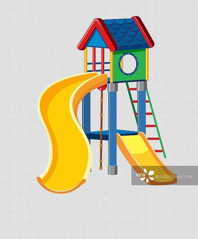 原创卡通有高度的攀爬滑滑梯图片素材