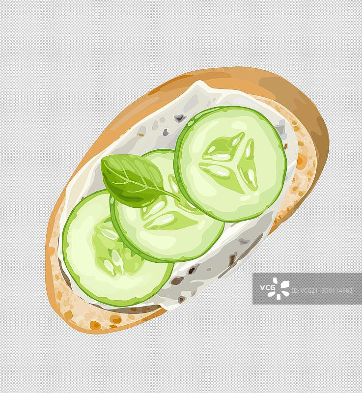 黄瓜沙拉吐司面包免抠元素图片素材