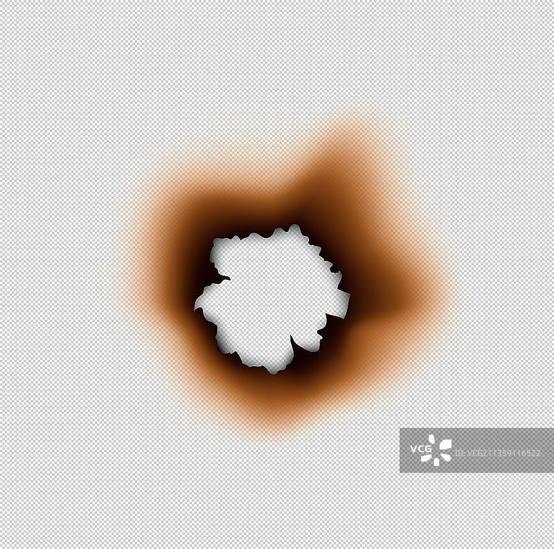 燃烧后留下的不规则洞口图片素材