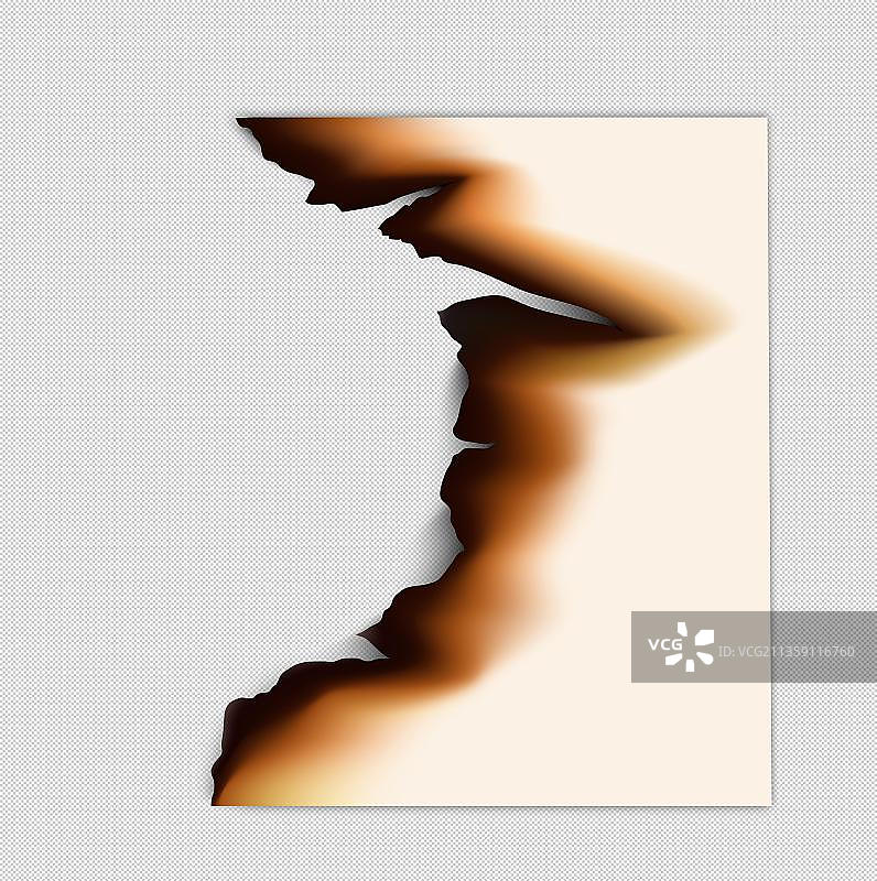 不同程度燃烧后的纸张图片素材