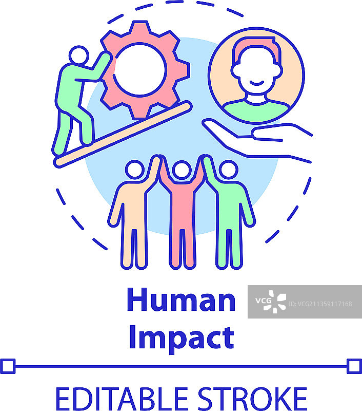 人为影响概念图标图片素材