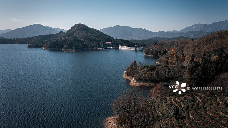 河南信阳新县香山湖秋季风景图片素材