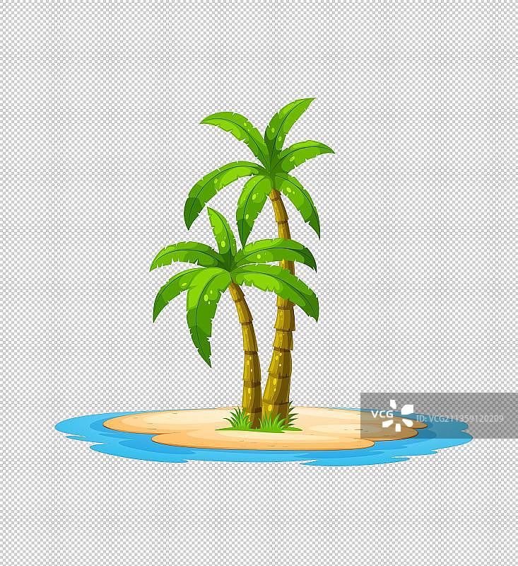 沙滩上的椰子树图片素材