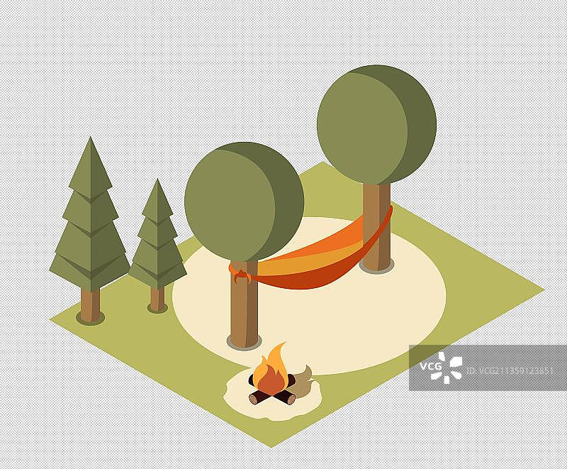 俯视户外秋千场景图片素材