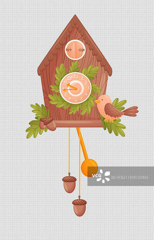 时钟小房子元素图片素材